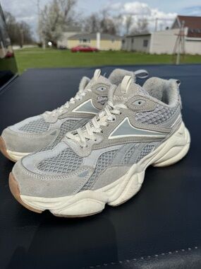 Reebok Light Gray Suede Mesh Sneaker